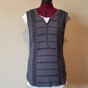 Eddie Bauer embroidered sleeveless top.